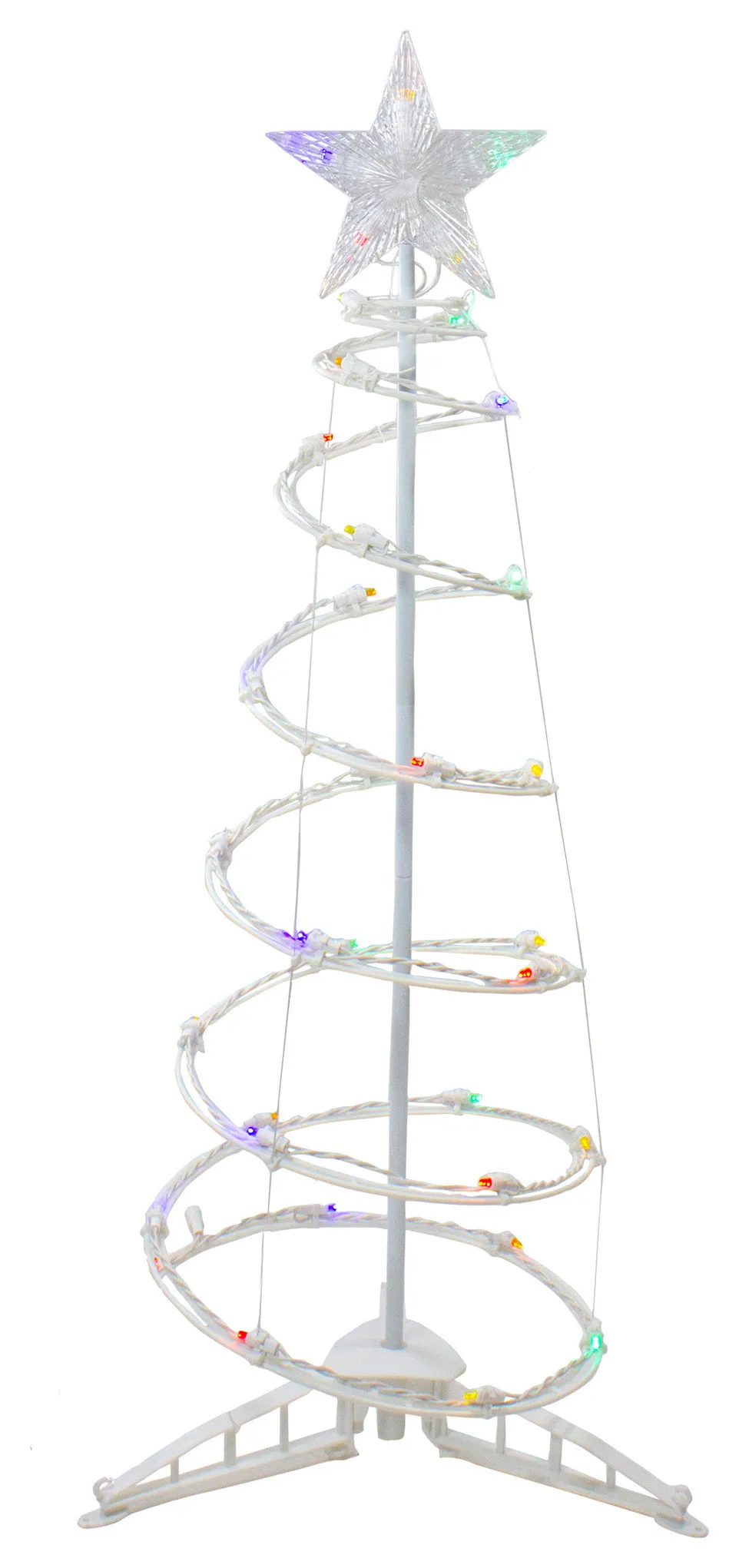 3' LED Lighted Spiral Cone Tree Outdoor Christmas Decoration, Multi Lights