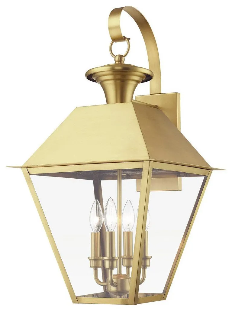 4 Light Extra Large Outdoor Wall Lantern In Classic Style-27.5 Inches Tall and