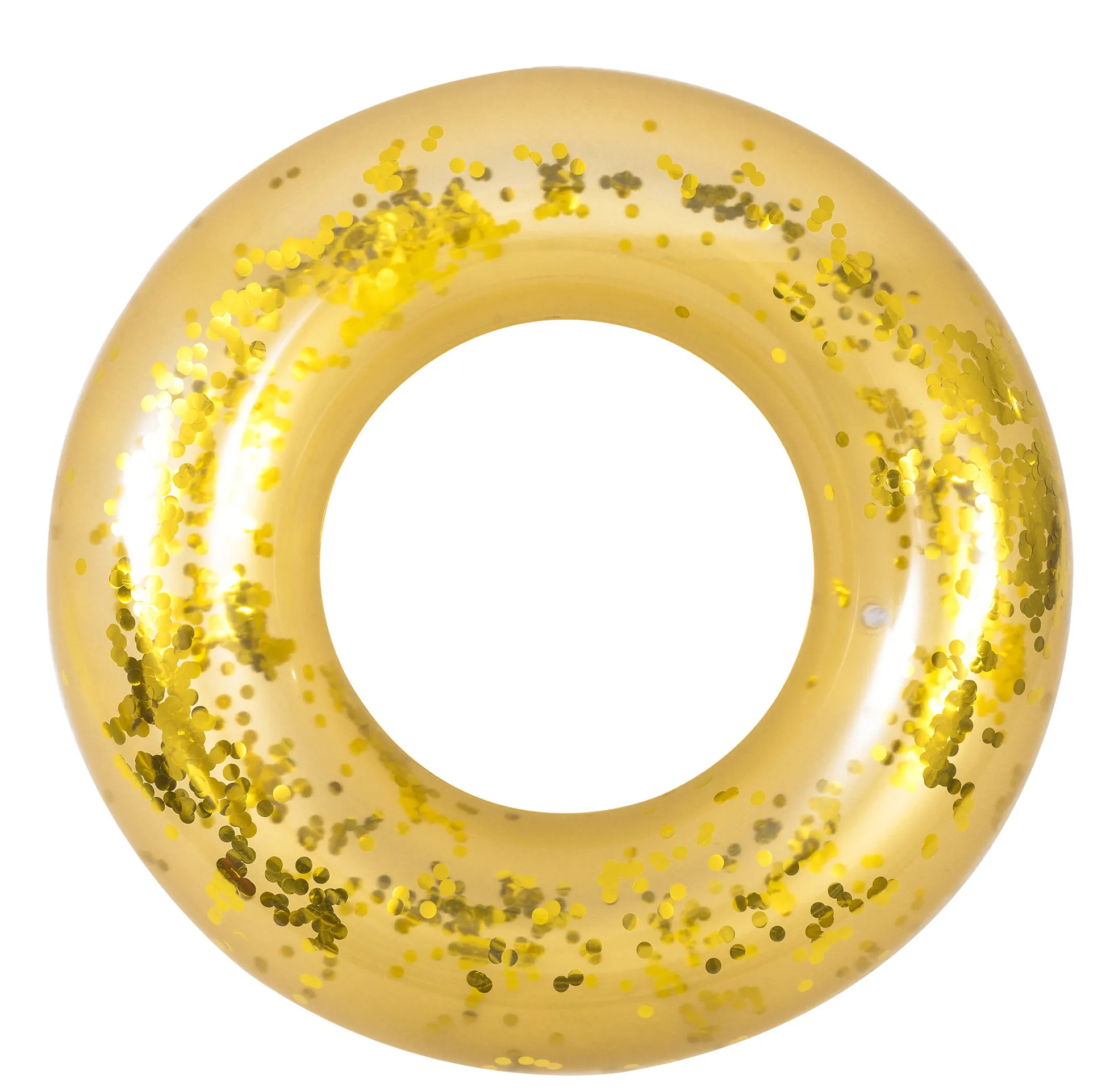 41.5" Gold Glitter Sequin Inflatable Inner Tube Pool Float