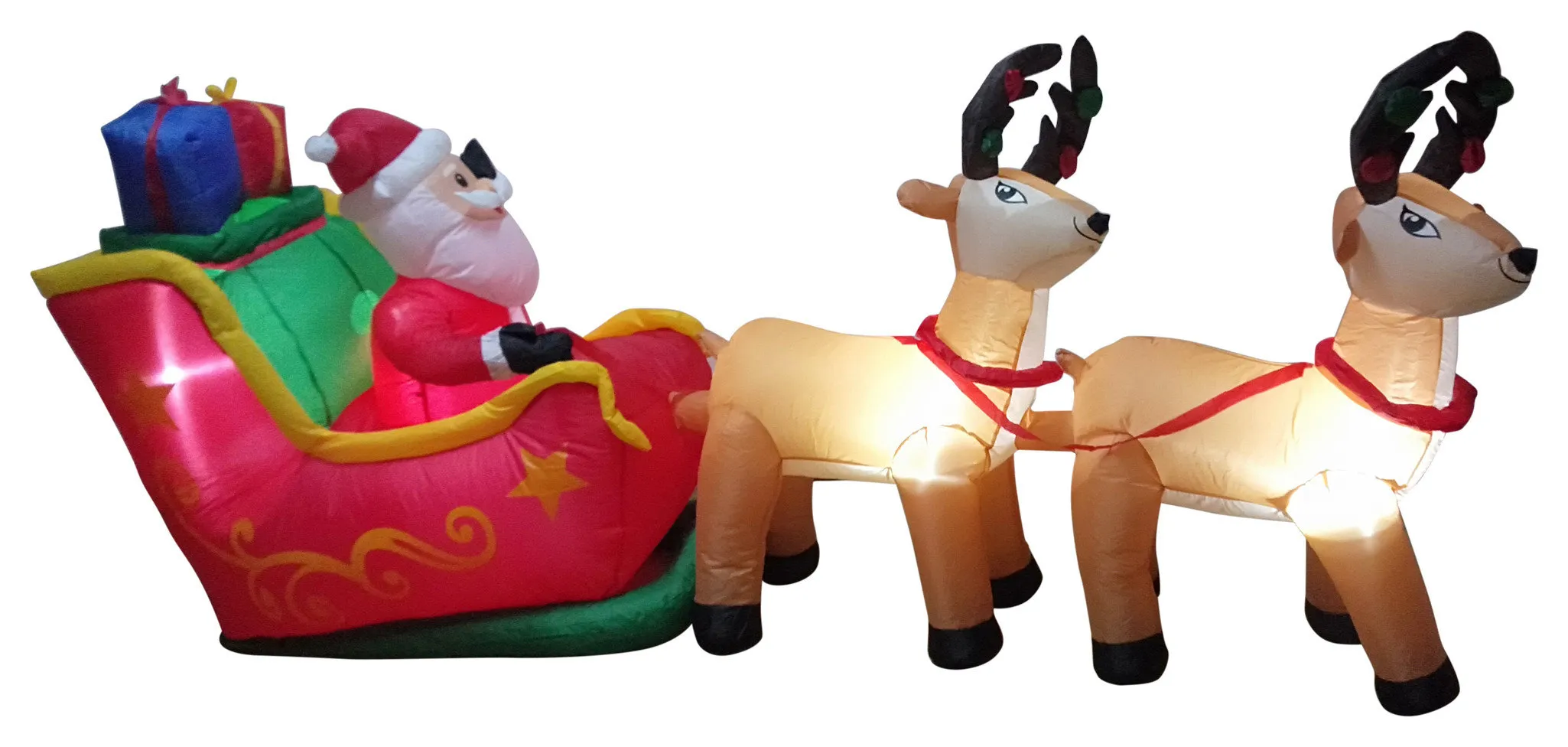 8' Inflatable Santa and His Sleigh Outdoor Christmas Decoration