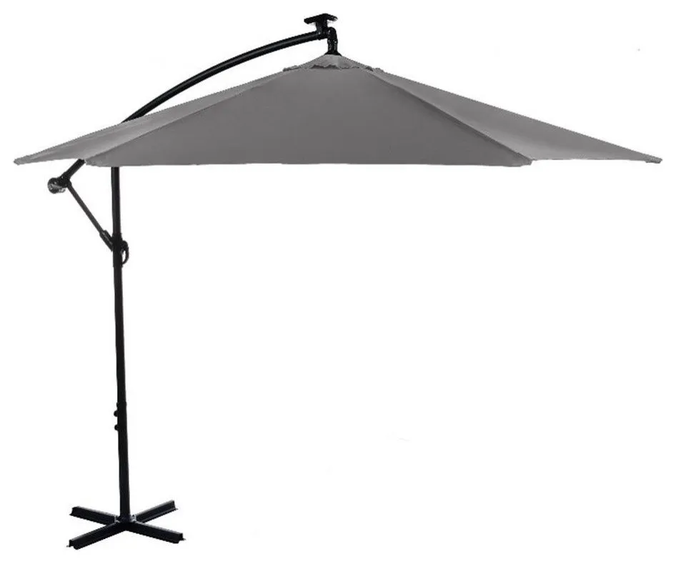 Afuera Living 10Ft Gray Cantilever Fabric Outdoor Patio Umbrella
