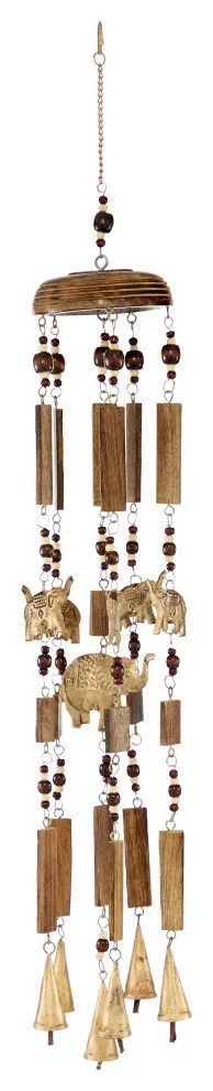 Brown Wood Coastal Windchime, 32 " x 5 " x 8 " 62984