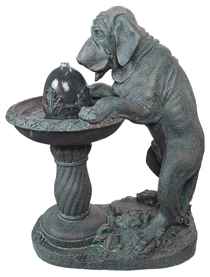 Dog's Refreshing Drink Sculptural Fountain
