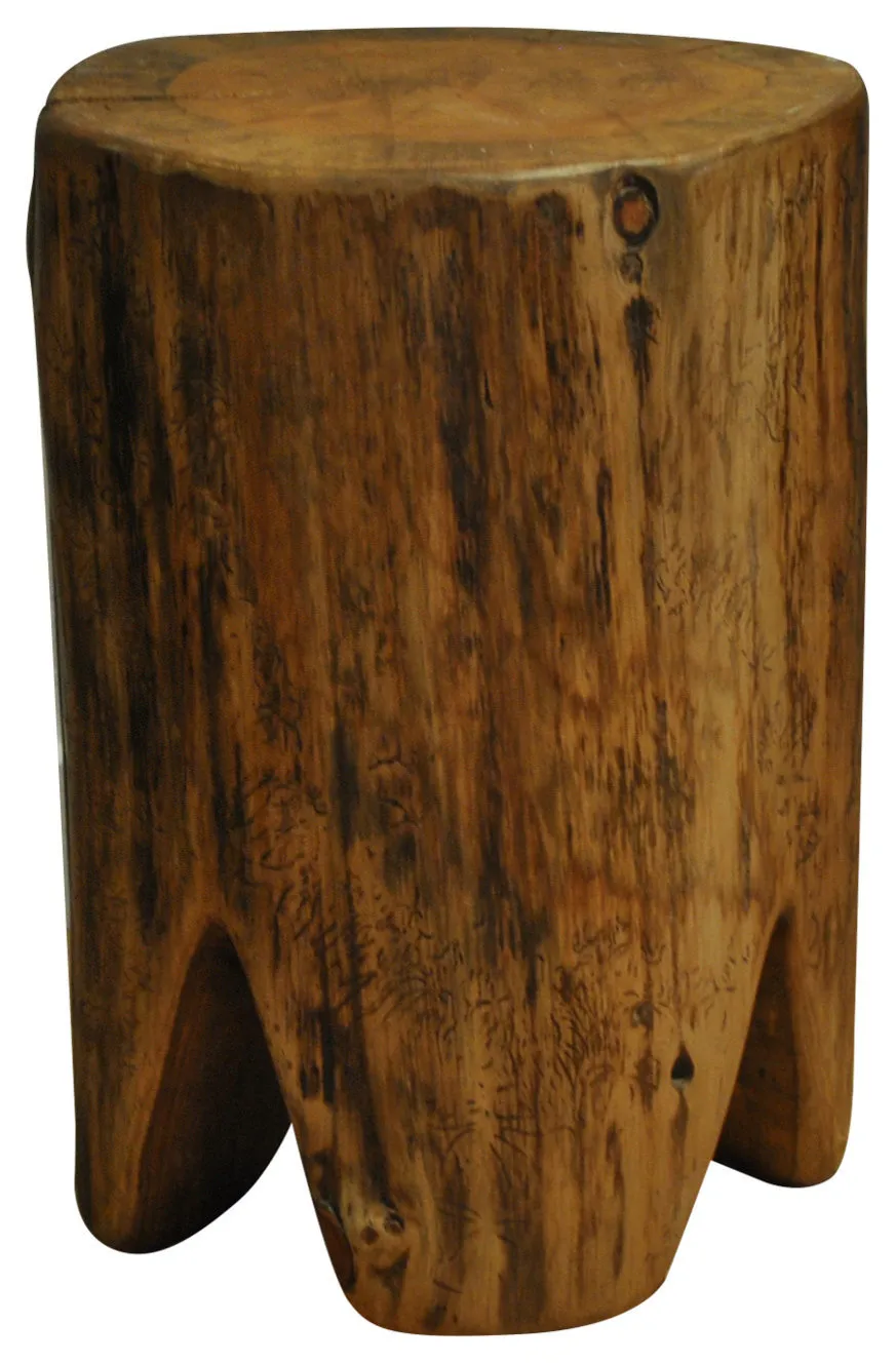 Hand Polished Round Tree Stump Stool