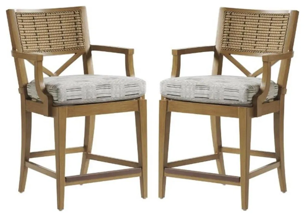 Home Square 24"H Counter Stool in Aged Patina - Set of 2