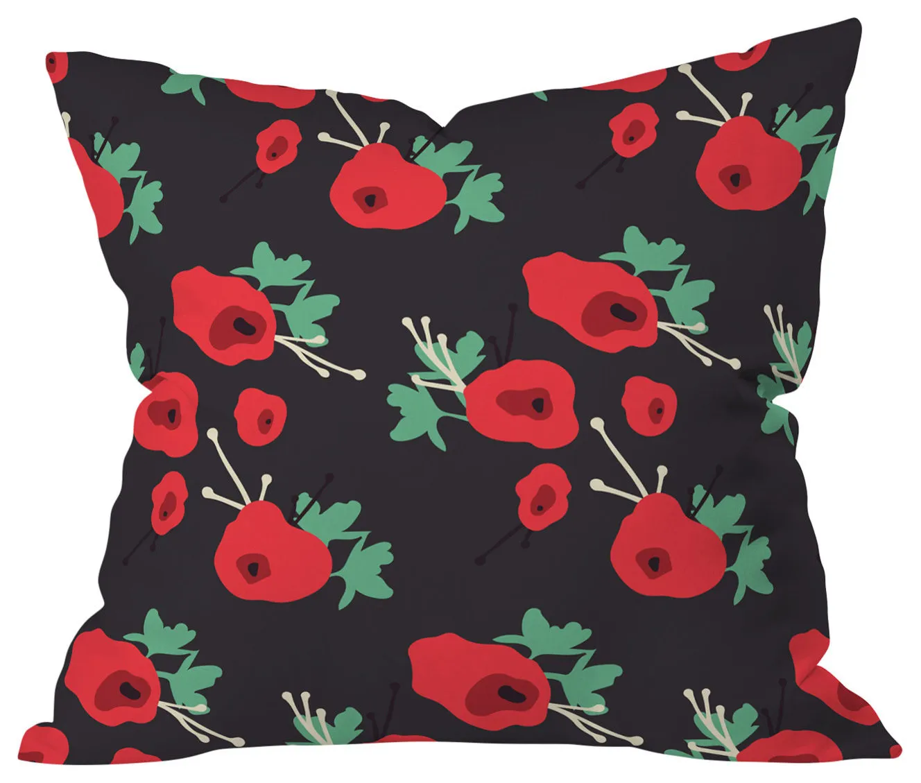 Morgan Kendall Poppy Field Outdoor Throw Pillow, Small