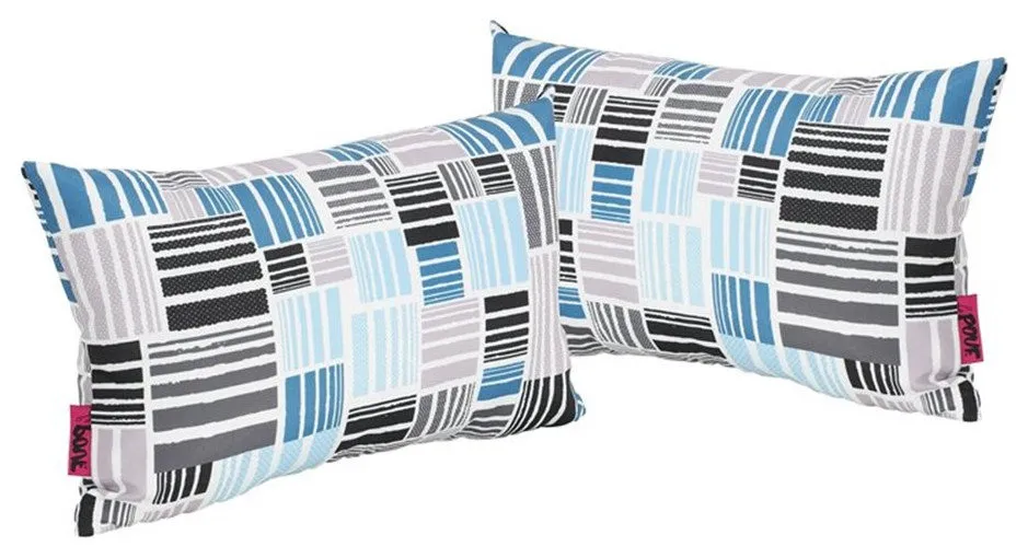 Noble House Moffet 18.5x11.5" Fabric Outdoor Pillows in Multi-Color (Set of 2)