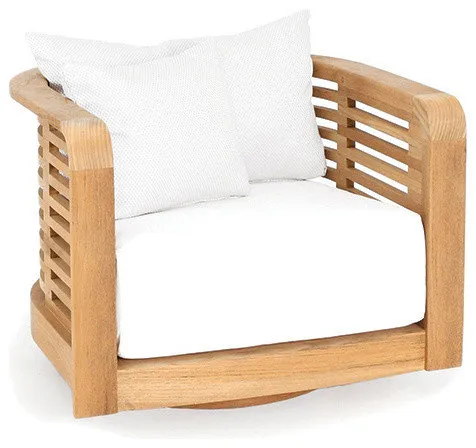 OASIQ HAMILTON Swivel Lounge Chair With Canvas Natural Cushions