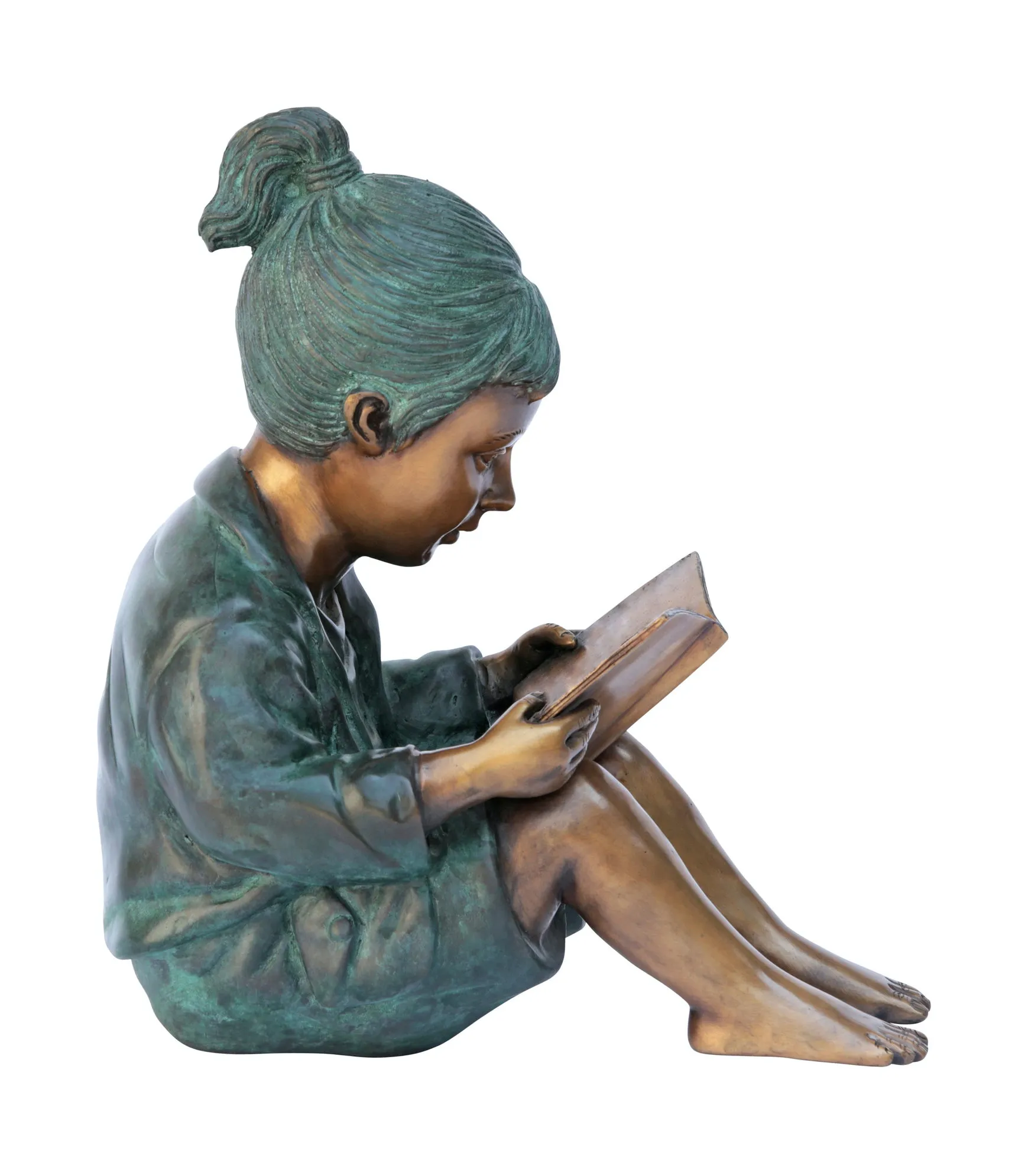 Story Book Girl Bronze Statue