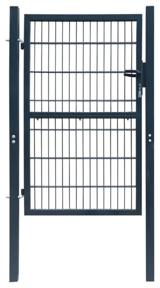 Vidaxl 2D Fence Gate, Single Anthracite Gray 41.7"x82.7"