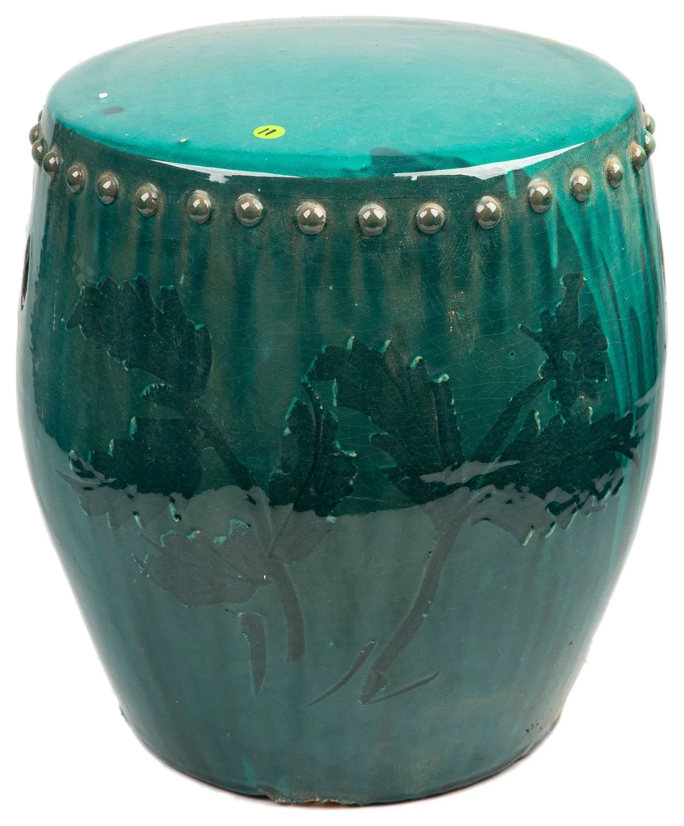 Vintage Green Large Stool Drum Nail